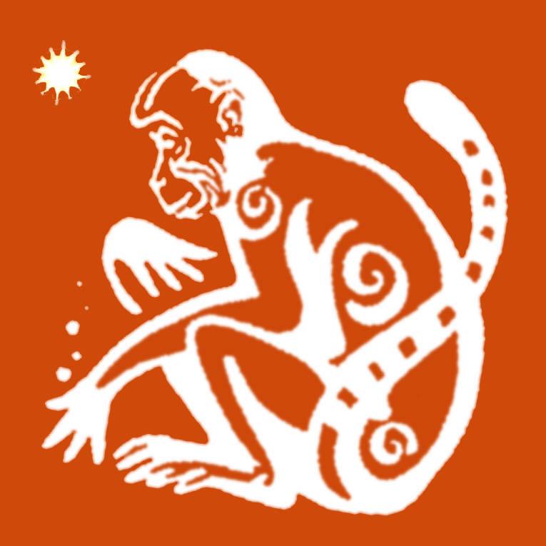 год стильной оранжевой обезьяны
